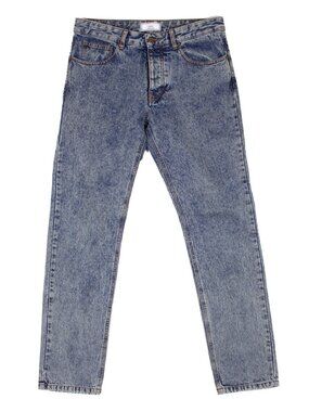 AMI PARIS Alexandre Mattiussi SS18 Bleached Blue Denim Jeans SZ 32 Cotton Blend